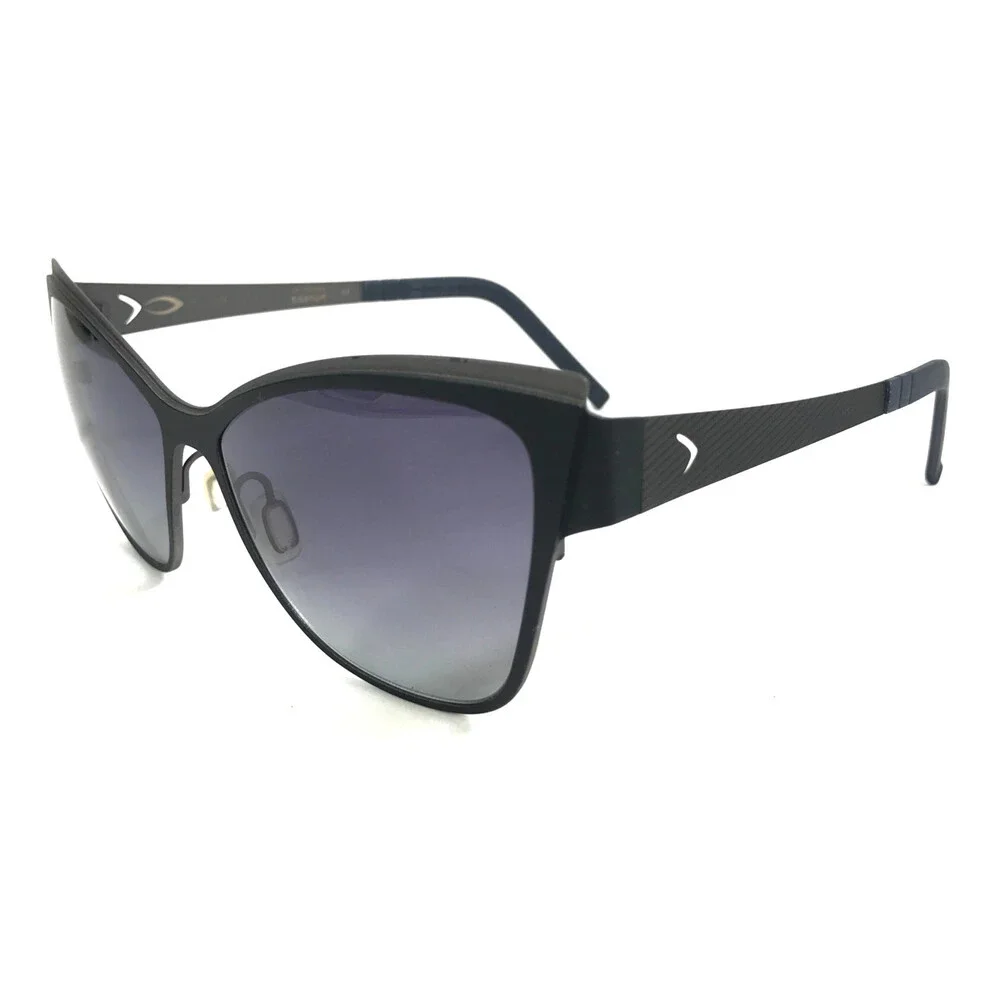 Blackfin Sunglasses BF767 PALM BEACH COL.609 Black Gray Cat Eye w/ Purple Lenses